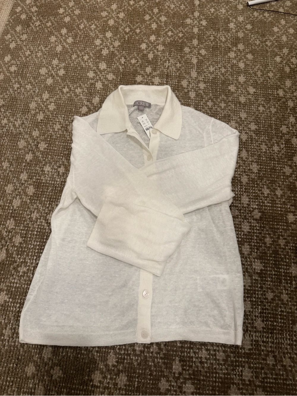 J. Crew Cream Button-Front Knit - Picture 2 of 5